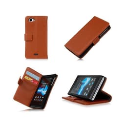 Lommebokdeksel 2-kort Sony Xperia J (ST26i)  - brun