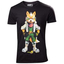 T-skjorte Nintendo - Starfox stort trykk sort (M)