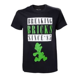 T-skjorte Nintendo - Luigi Breaking Bricks sort (S)