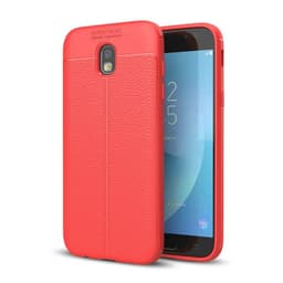 Lærmønstret silikondeksel Samsung Galaxy J3 2017 (SM-J330F)  - RØD