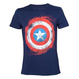 T-skjorte Marvel - Captain s Shield-motiv blå (XL)