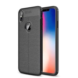 Lærmønstret silikondeksel Apple iPhone XS (5.8")  - Svart