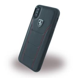 Ferrari 488 Heritage Deksel till iPhone X/Xs Ekte Skinn Kortlomme Svart