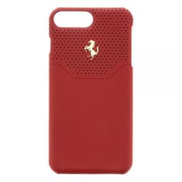 Ferrari iPhone 7/8 Plus Deksel Ekte Skinn Lusso Rød