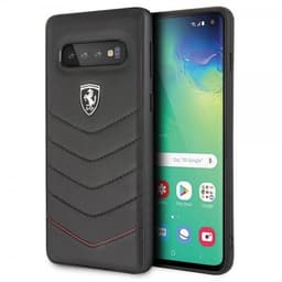 Ferrari Samsung Galaxy S10 Deksel Svarta SStoffn Ferrari Logo Ekte Skinn Svart
