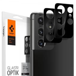 Spigen Samsung Galaxy S21 Ultra Linsebeskyttelse Glas.tR Optik 2-pakning Svart