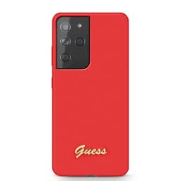 Guess Samsung Galaxy S21 Ultra Deksel Metal Logo Rød