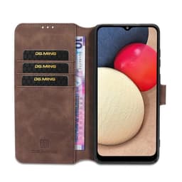 DG-Ming mobil lommebok 3-kort Samsung Galaxy A02s  - Kaffe