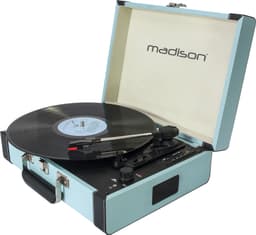 Madison Vintage Platespiller m. Bluetooth, lyseblå