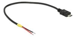 Delock kabel USB 2.0 Micro-B hann> 2 x åpne ledninger, strøm 20 cm