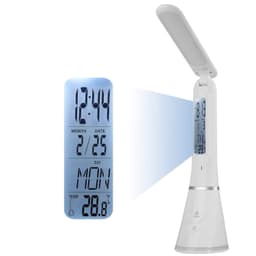Multifunksjonell LED-bordlampe med display og dimmer