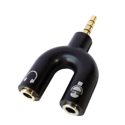 3.5 mm splitter för ljud och mic - svart