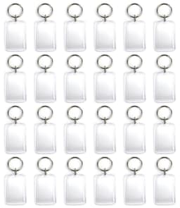INF Gjennomsiktig 25-delt sett med nøkkelring med fotoramme med delt ringdrakt Gjennomsiktig 3,2x4,6 cm 3