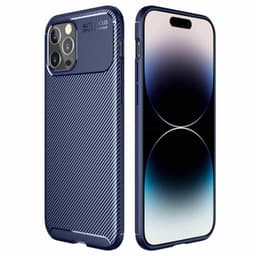 Carbon silikon deksel Apple iPhone 15 Pro Max - Blå