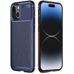 Carbon silikon deksel Apple iPhone 15 - Blå