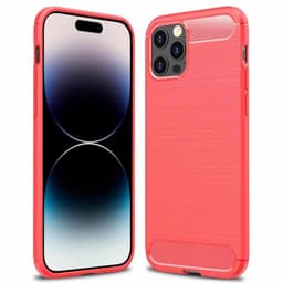 Børstet silikon deksel Apple iPhone 15 Pro - Rød