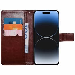 Lommeboketui 3-kort Apple iPhone 15 Plus - Brun