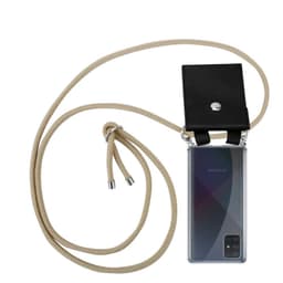 Samsung Galaxy A71 4G Deksel med Halskjede (brun)