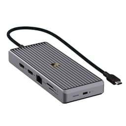 Unisynk 12 port 8K 100W USB-C hub (grå)