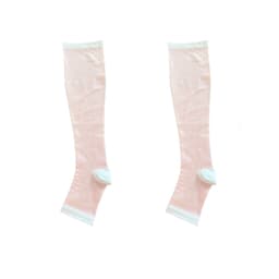 Knehøye kompresjonssokker med glidelås og åpen tå 1 par Rosa L/XL