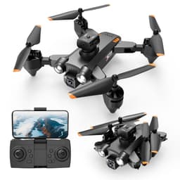 Drone med sammenleggbar design, dobbeltkamera, unngåelse av hindringer Sort