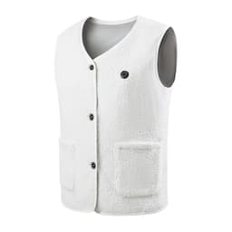 Oppvarmet vest Teddy fleecevest med enkel kontroll, 15 varmesoner Hvit 3XL