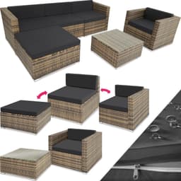 Hagemøbel sofagruppe poly rotting Milano - natur