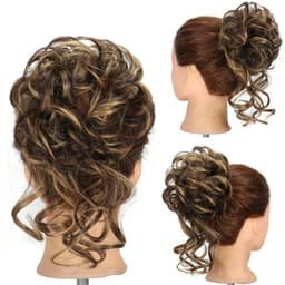 Scrunchie med lang krøllete hårforlengelse