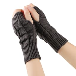 2 par vintervarme stretchy halvfingerhansker unisex Mørk grå