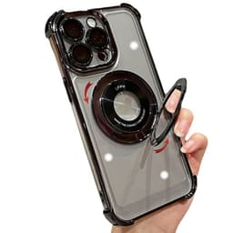 Fire-hjørnes anti-fall deksel med roterende stativ for iPhone iPhone 15 Pro Max