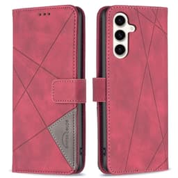 BINFEN COLOR Til Samsung Galaxy S24 FE Støtsikkert Lommebok-deksel - Rød