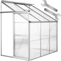 Veggdrivhus aluminium uten fundament 192x128x202cm - transparent