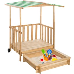 Sandkasse med tak 106x105x137cm - grønn