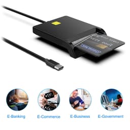 NÖRDIC USB-C Smartkort og SIM-kortleser ISO7816 ID-kort EMV Kredittkort