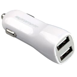 Promate Vivid.White bil lader med dobbelt USB a porter 5V / 2,4A totalt 3.1a svart inngang 12-24V DC svart