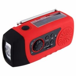 Vevradio med LED-Lampa, Solceller och inbyggd 2000mAh Powerbank