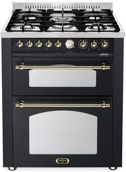 Lofra Komfyr - Dolce Vita 70 cm (2 ovner) (Sort/Messing) Gass