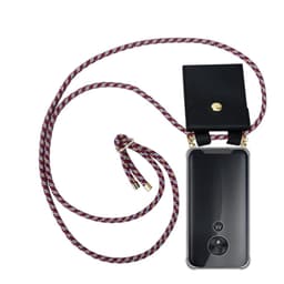 Motorola MOTO G7 POWER Deksel med Halskjede (rød)