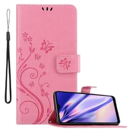 Samsung Galaxy A21 lommebokdeksel Blomster (rosa)