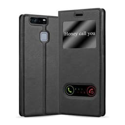 Huawei P9 lommebokdeksel cover (svart)
