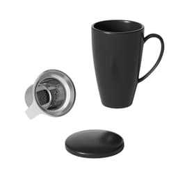 Kaffekopp Porselens kaffekrus med lokk og teinfuser