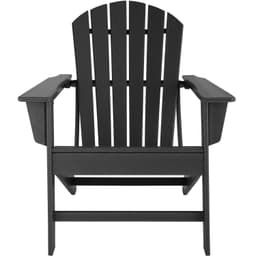 Hagestol med fotskammel Adirondack-Design - svart