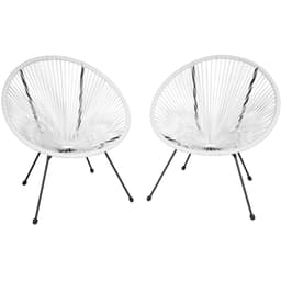 Sett med 2 stoler Gabriella Retro Acapulco-stil - hvit