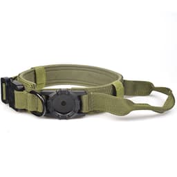 AirTag Pet Collar - Justerbar nylonhalsbånd med AirTag-holder Grønn M
