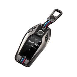 BMW nøkkelbrikkedeksel for BMW 3-serie, 5-serie, 7-serie, 1-serie Svart+grå
