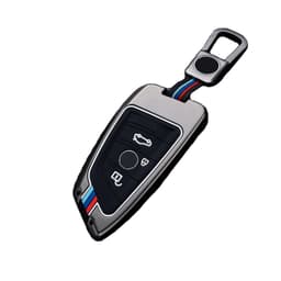 BMW nøkkelbrikkedeksel for BMW 3-serie, 5-serie, 7-serie, 1-serie Svart+grå