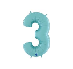 Nummer ""3"" Pastellblå
