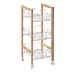 Hylle BREN 32x37xH81cm, hvit/natur