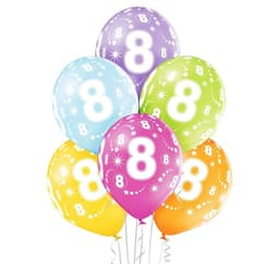 Latekssett '8th Birthday' (6 stk)