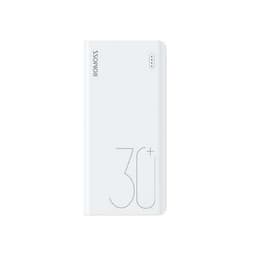 Romoss Sense Powerbank 30000 mAh med hurtiglading og LED-indikatorer - Hvit